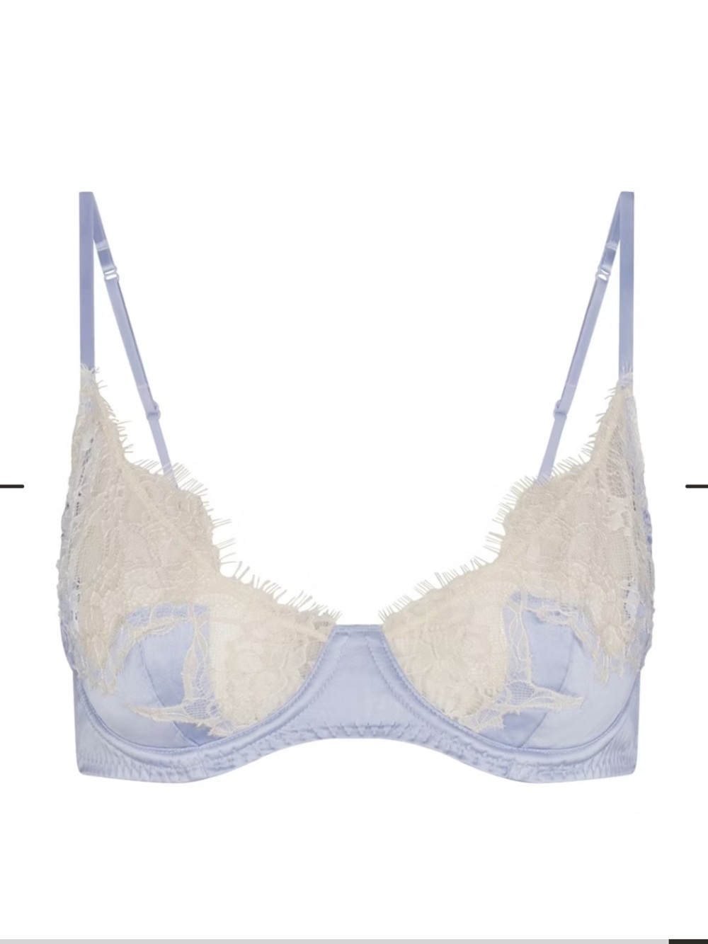 SKIMS Limited Edition Silk Lace Unlined Demi Bra in Periwinkle Contrast 34C
